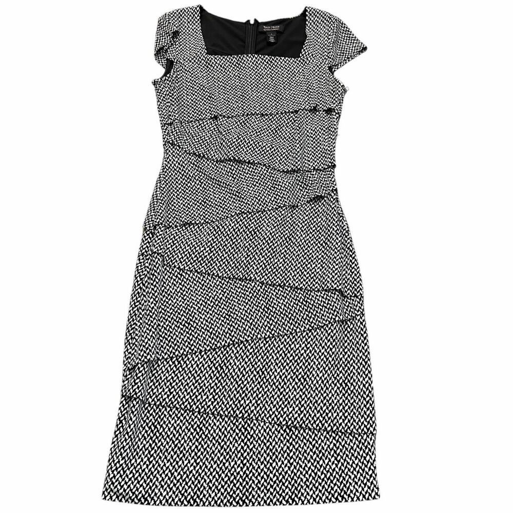 White House Black Market Sheath Dress Instant Slimming Square Neck Gray Size 4